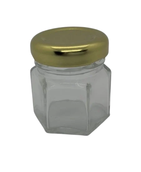 Frasco Hexagonal 40cc con tapa axial 38mm